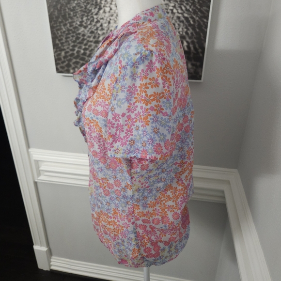 PENDLETON floral silk cotton blend blouse size 12 - Picture 3 of 7